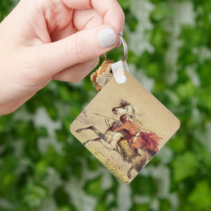 Blue Water Creek Battle By Alfred Jacob Miller Key Ring
