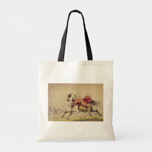 Blue Water Creek Battle By Alfred Jacob Miller Tote Bag