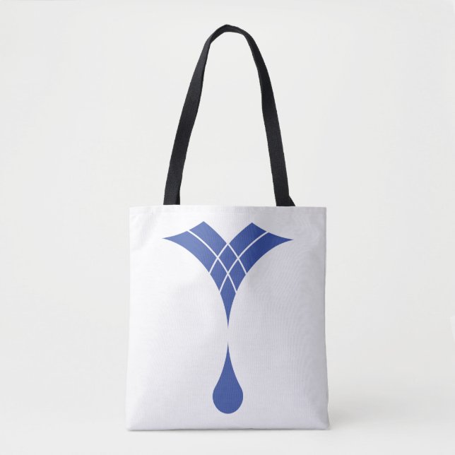blue water drop design tote bag (Front)