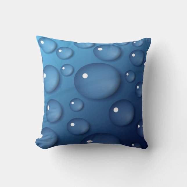 Blue Water Drop Texture Cushion (Front)