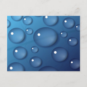 Blue Water Drop Texture Postcard