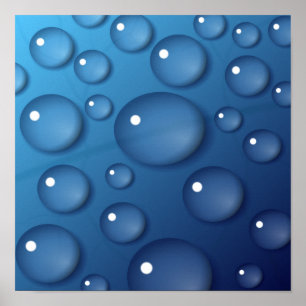 Blue Water Drop Texture Poster