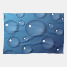 Blue Water Drop Texture Tea Towel