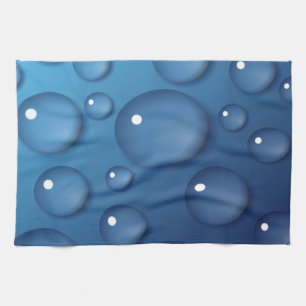 Blue Water Drop Texture Tea Towel