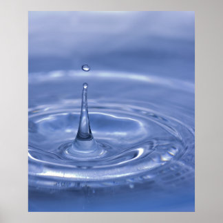 Blue Water Droplet Poster