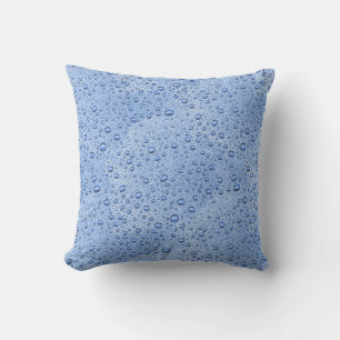 Blue water droplets cushion
