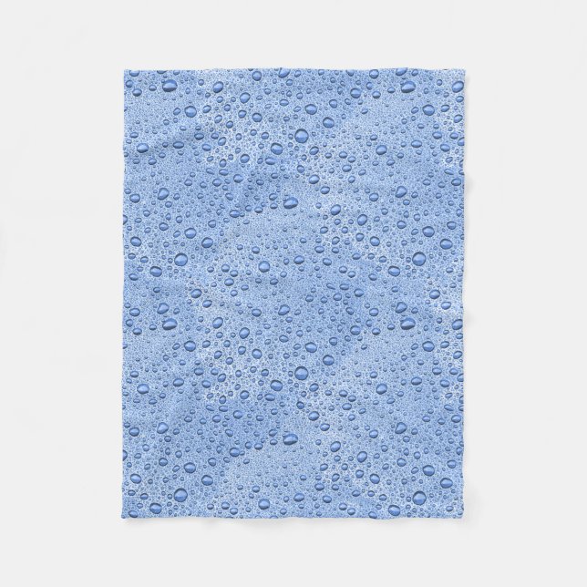 Blue water droplets fleece blanket (Front)