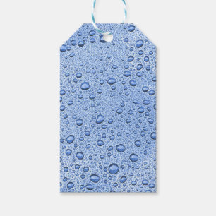 Blue water droplets gift tags