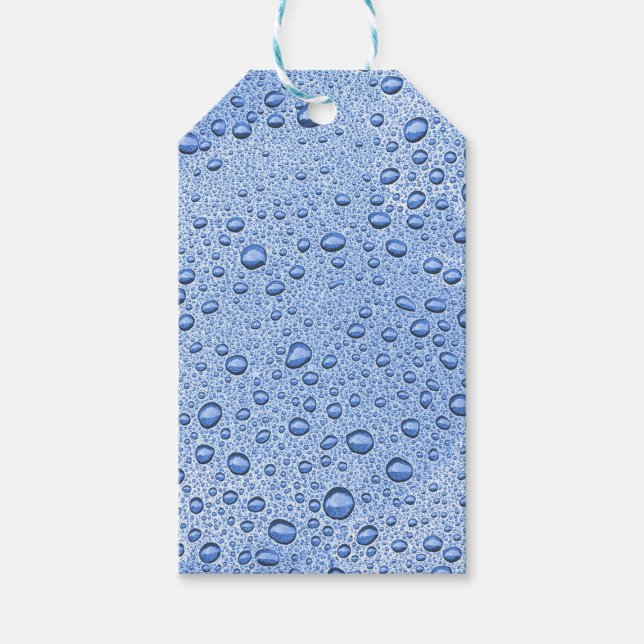 Blue water droplets gift tags (Front)
