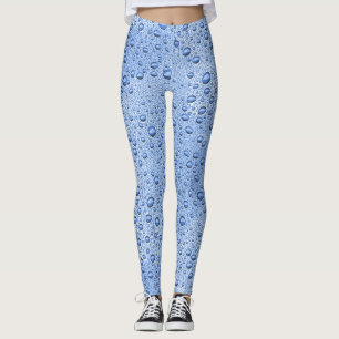 Blue water droplets leggings
