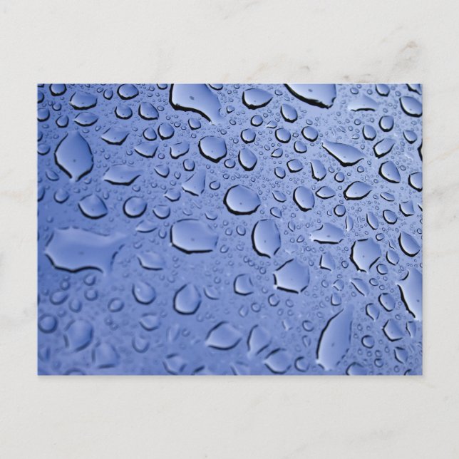 Blue Water Droplets Postcard (Front)