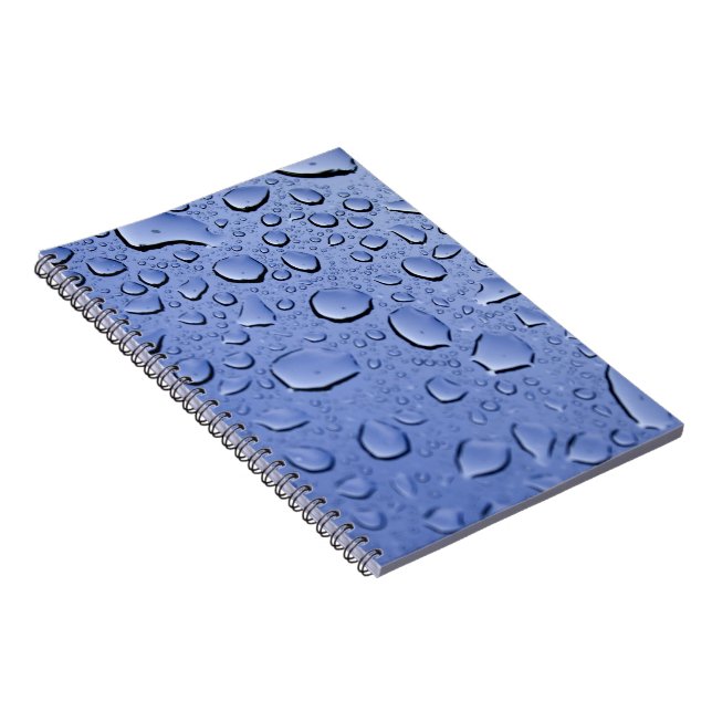 Blue Water Droplets Spiral Notebook (Right Side)