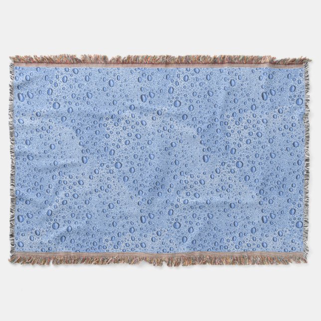 Blue water droplets throw blanket (Front)