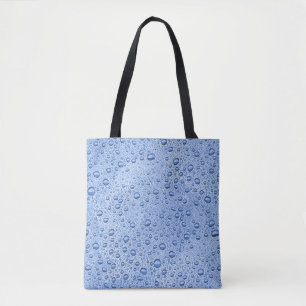 Blue water droplets tote bag