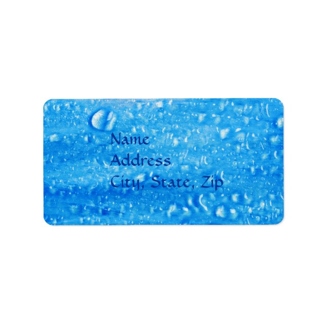 Blue Water Drops Address Label (Front)