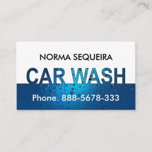 Blue Water Drops Car Wash Signage Business Card