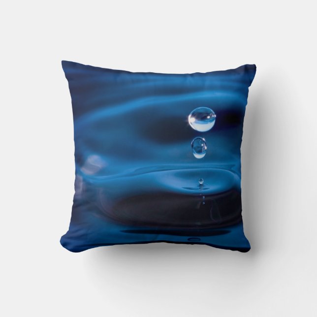 Blue Water Drops Cushion (Front)