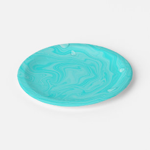 Blue Water Drops Summer Swim Pool Birthday Party Paper Plate