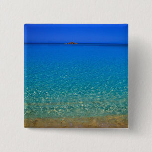 Blue water, Exuma Islands, Bahamas. 15 Cm Square Badge
