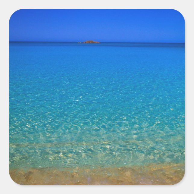 Blue water, Exuma Islands, Bahamas. Square Sticker (Front)