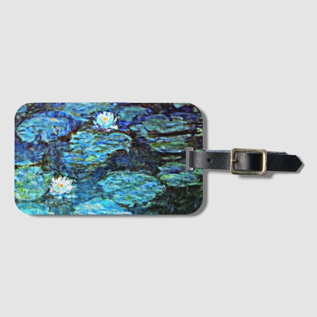 Blue Water Lilies by Monet Luggage Tag (Front Horizontal)