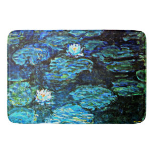 Blue Water-Lilies, famous painting, Bath Mat