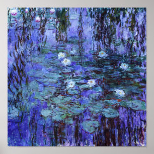 Blue Water Lilies painting by Claude Monet Poster