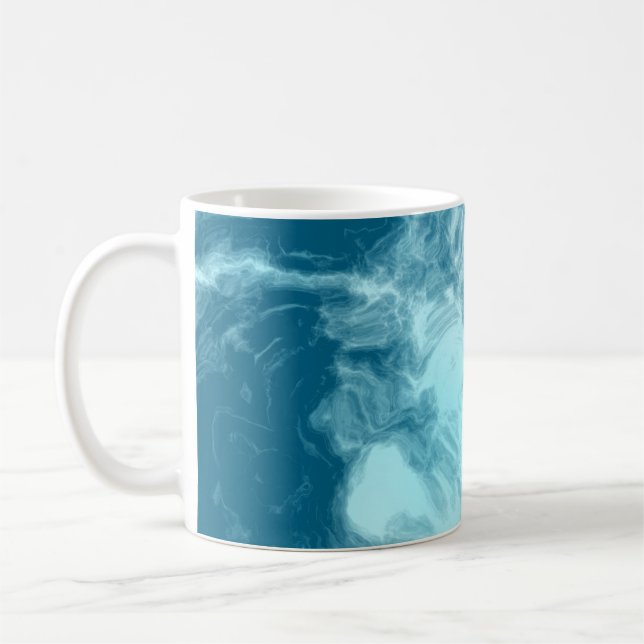 Blue Water Marble  Coffee Mug (Left)