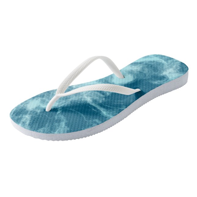 Blue Water Marble   Jandals (Angled)