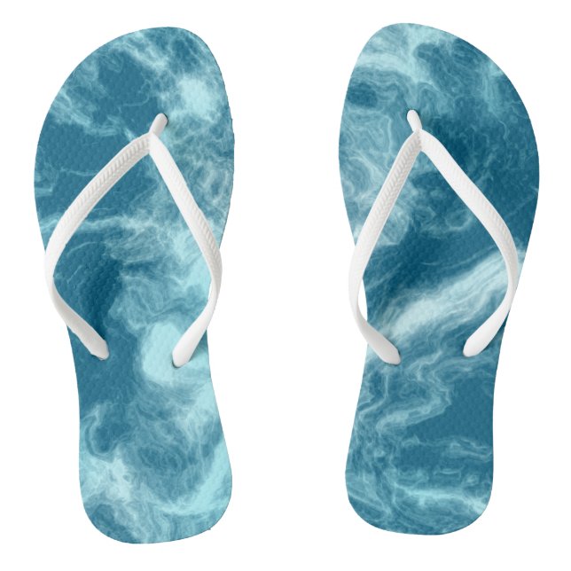 Blue Water Marble Jandals (Footbed)