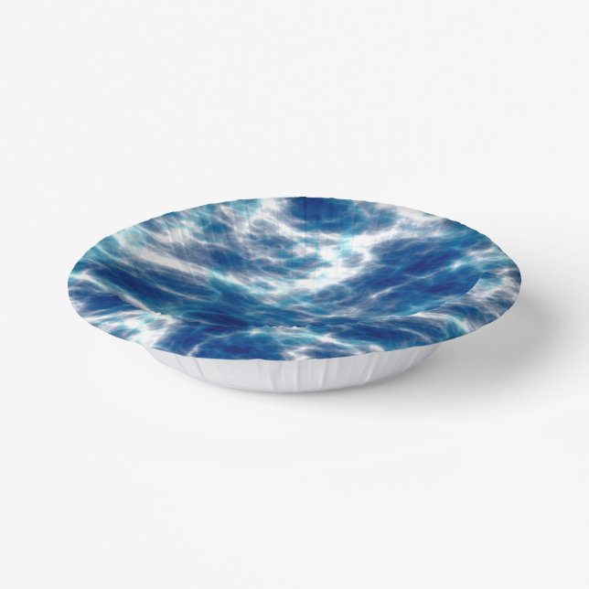 Blue Water Marble   Paper Plate (Angled)