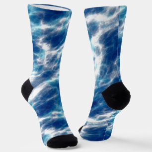 Blue Water Marble Socks