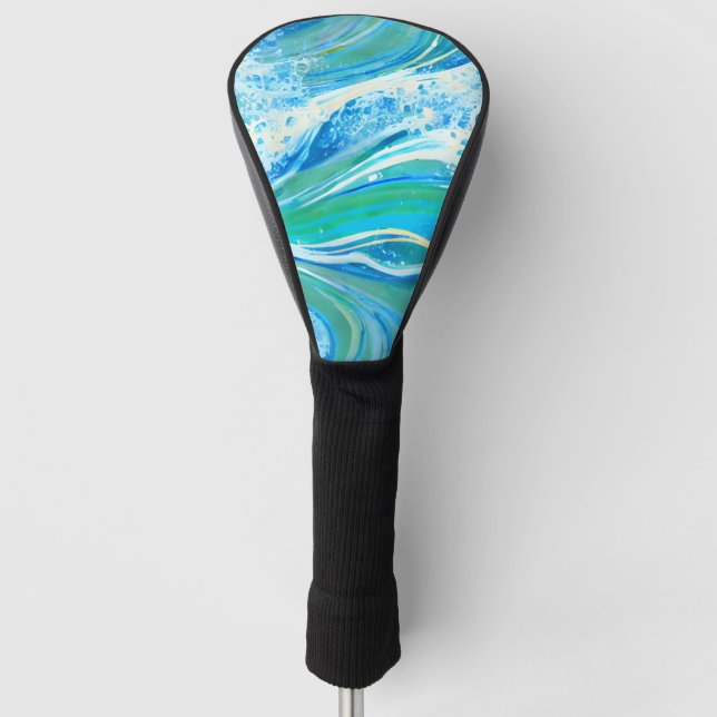 Blue Water Ocean Sea Waves   Golf Head Cover (Front)