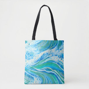 Blue Water Ocean Sea Waves  Tote Bag