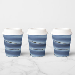Blue water pattern paper cups