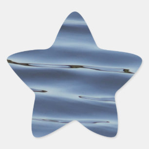 Blue water pattern star sticker
