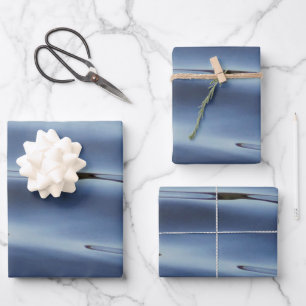 Blue water pattern wrapping paper sheet