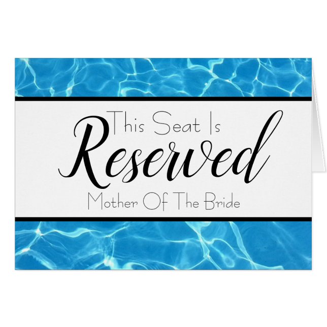 Blue Water Reserved Seat Wedding Sign (Front Horizontal)