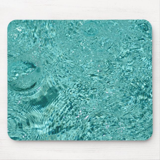 Blue water ripples drops Mousepad (Front)