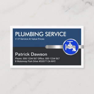Blue Water Shade Plumbing Layers Business Card
