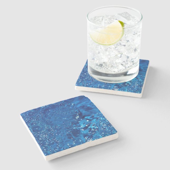 Blue Water Stone Coaster (Side)