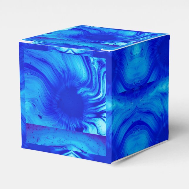 Blue Water Swirl Favour Box (Front Side)