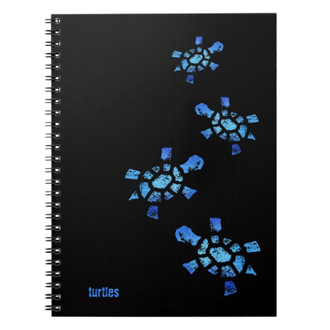 Blue Water Turtles Spiral Notebook (Front)