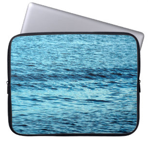 Blue water wave abstract backgroundabstract, aqua, laptop sleeve