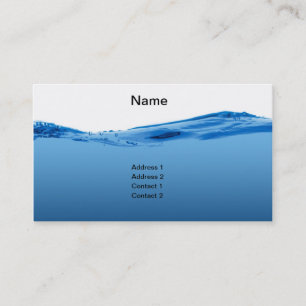 Blue water wave business card