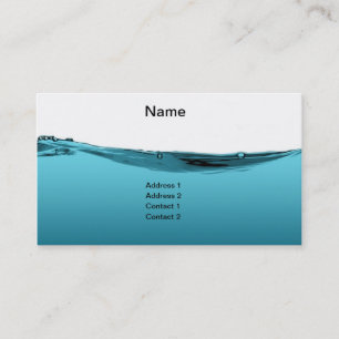Blue water wave business card