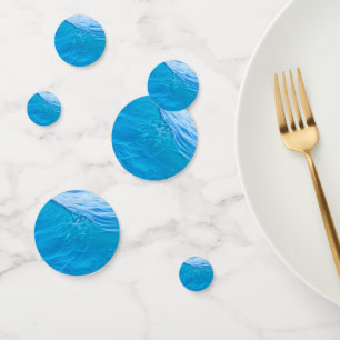Blue water wave confetti