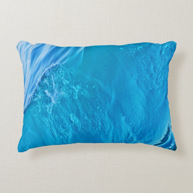Blue water wave decorative cushion (Front)