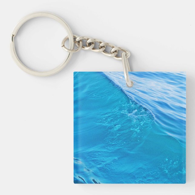 Blue water wave key ring (Front)