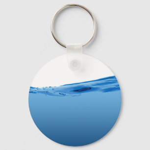 Blue water wave key ring